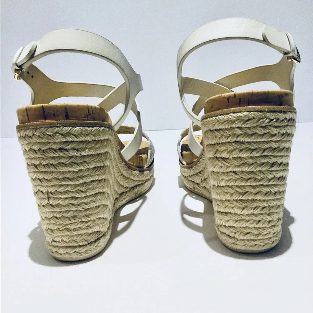 FERRAGAMO BISCOTTI WEDGE SANDAL.